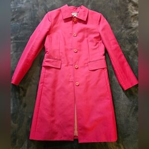 (NEVER WORN) PETITE SOPHISTICATE Pink above knee trench coat /rain jacket